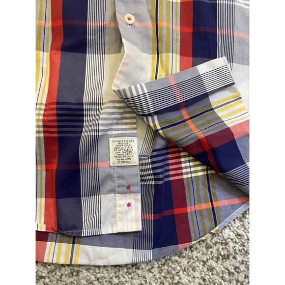 Peter Millar Mens Size Large Plaid Weekender Finish Short Sleeve Shirt - Picture 4 of 8